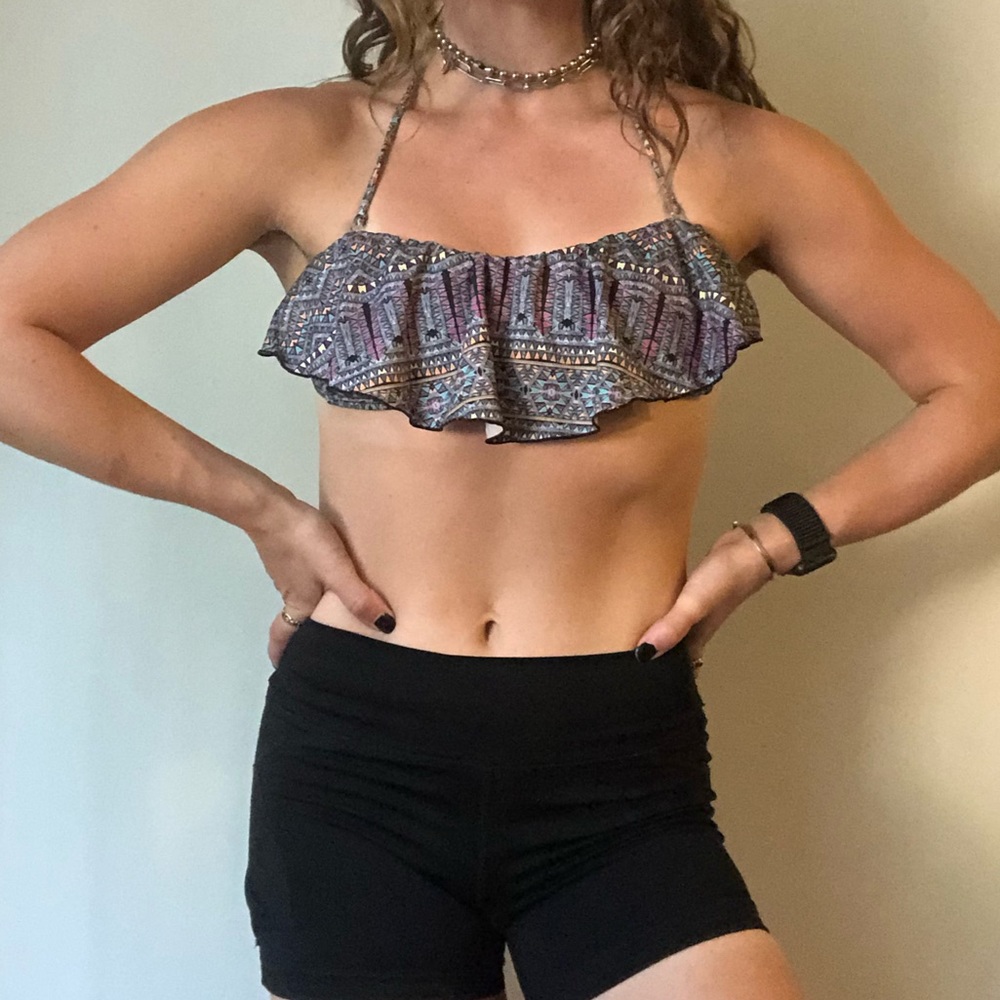 tribal print bandeau bikini top